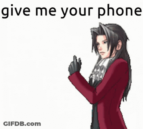 Pixel Art Woman Pointing Give Me Your Phone GIF
