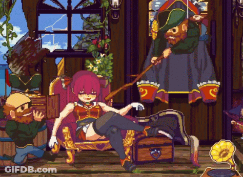 Pixel Art Woman Sitting On Couch GIF