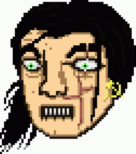 Pixel Art Woman With Green Eyes And Ear Piercing GIF
