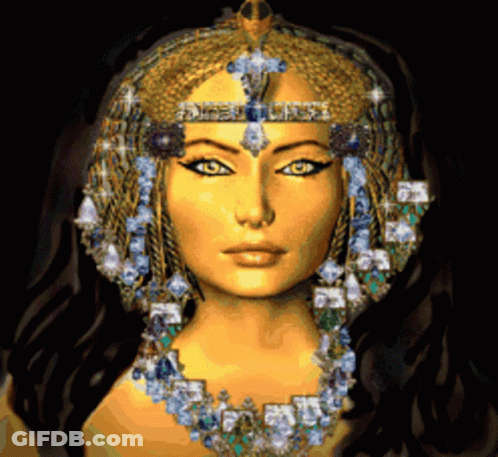Pixel Art Woman With Necklace And Crown GIF