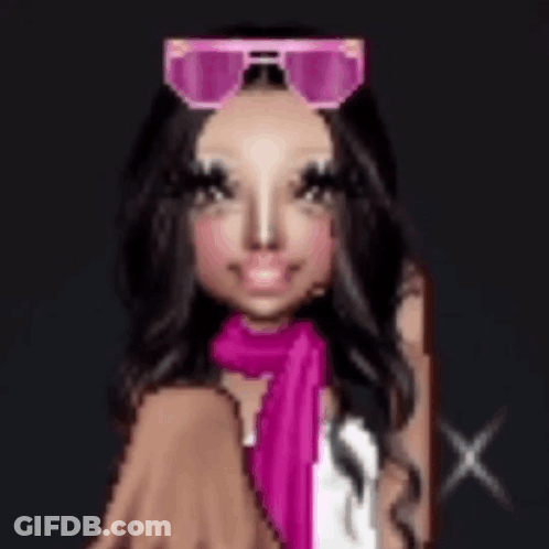 Pixel Art Woman With Sunglasses And Scarf GIF