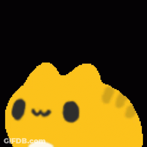Pixel Art Yellow Cat With White Nose GIF