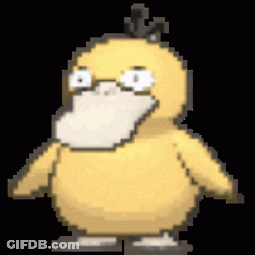 Pixel Art Yellow Duck With Big Beak GIF
