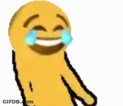 Pixel Art Yellow Smiley Laughing And Crying GIF