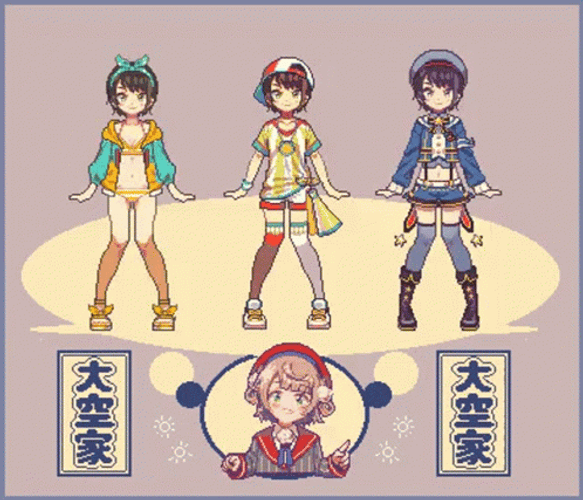 Pixel Art Zora Subaru Girls GIF