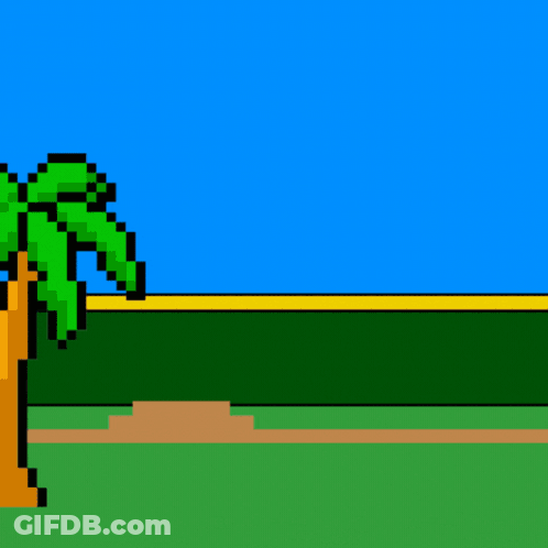 Pixel Baseball Player In Sea 44 Jersey GIF
