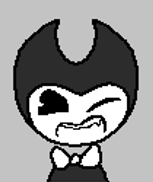 Pixel Bendy Ink Machine Cartoon Wink Smile GIF