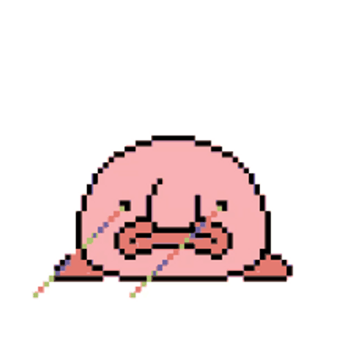 Pixel Blobfish Laser Eyes Crying Sad GIF