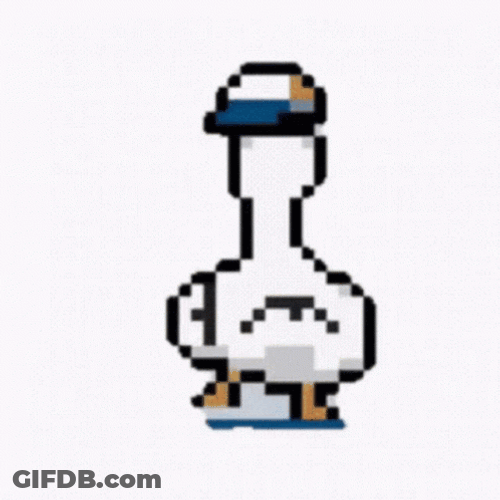 Pixel Duck Happy Dance GIF