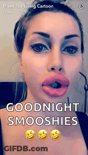 Pixel Fox Cartoon Woman With Huge Lips GIF