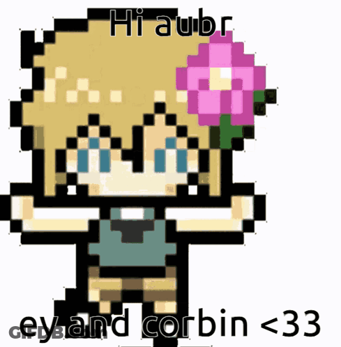 Pixel Girl Flower Hi Aubr Ey Corbin <33 GIF