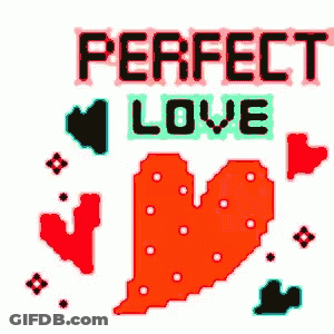Pixel Heart With Perfect Love GIF