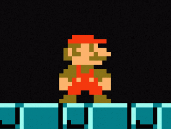Pixel Mario Black Background GIF