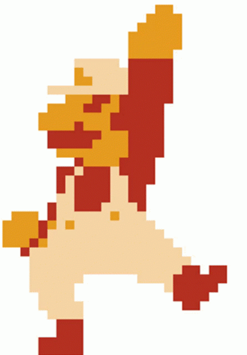 Pixel Mario One Hand Up GIF