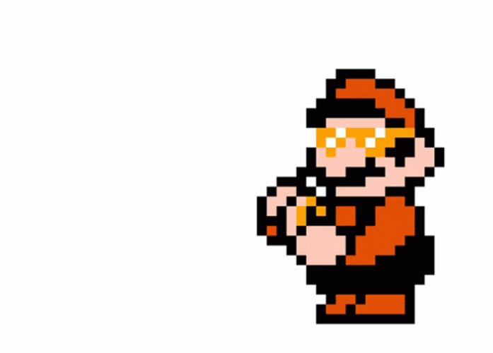 Pixel Mario Throwing Coins GIF