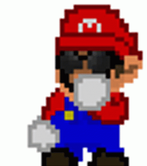 Pixel Mario Wearing Shades GIF