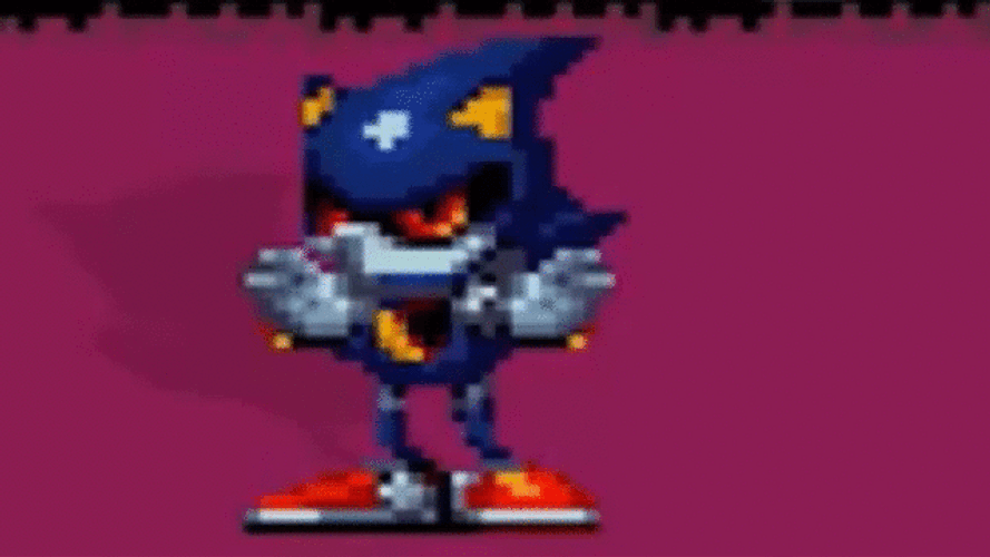 Pixel Metal Sonic Moonwalking GIF
