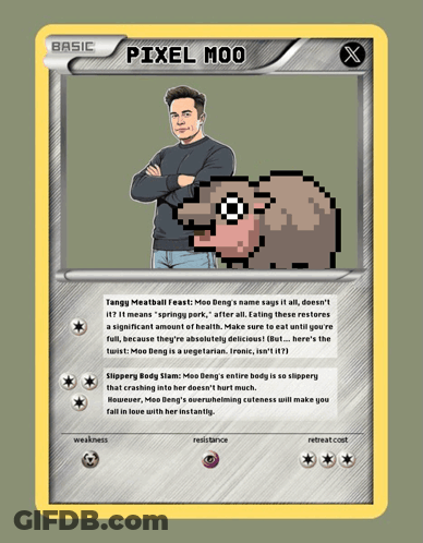 Pixel Moo Pokemon Card Man And Sheep GIF