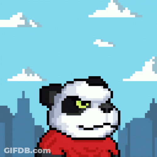 Pixel Panda Shazam GIF