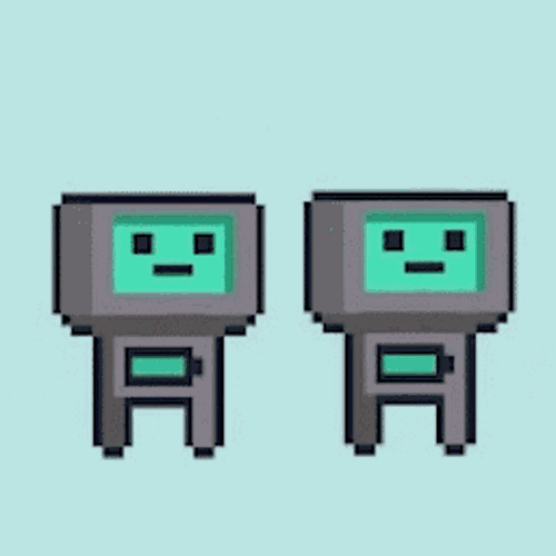 Pixel Robot Art Nodding GIF