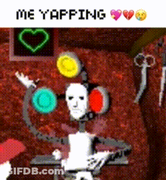 Pixel Robot Me Yapping At Desk GIF