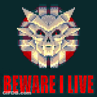 Pixel Skull Beware I Live GIF