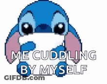Pixel Stitch Me Cuddling By Myself GIF