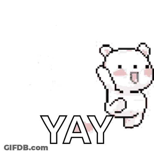 Pixel Teddy Bear Yay GIF