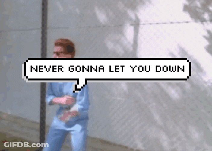 Pixel Text Never Gonna Give You Up Lyrics GIF