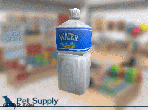Pixel Water Bottle With Pet Supply GIF