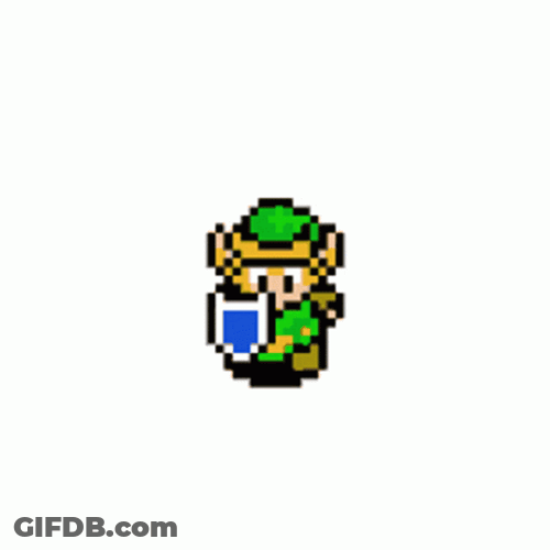 Pixel Zelda Link Walking GIF