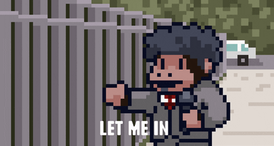 Pixelated Animation Let Me In Meme GIF