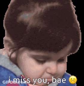 Pixelated Baby Saying I Miss You Bae GIF