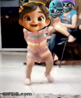Pixelated Baby With Skull Mask GIF