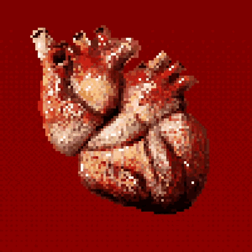 Pixelated Beating Heart GIF