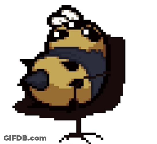 Pixelated Bee Spinning Chair GIF