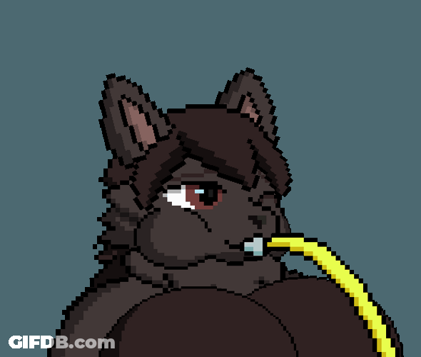 Pixelated Big Bad Wolf Body Inflation GIF