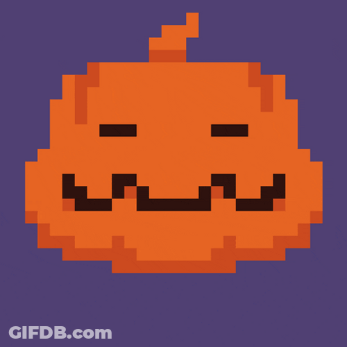 Pixelated Blinking Pumpkin Cute Halloween GIF