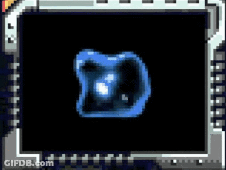 Pixelated Blue Object GIF