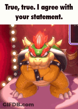 Pixelated Bowser True True I Agree With Statement GIF