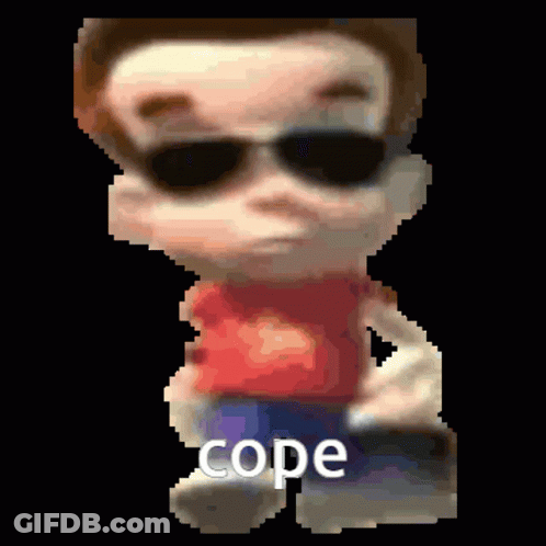 Pixelated Boy Wearing Sunglasses Saying Cope GIF