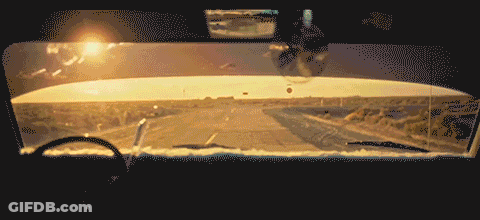 Pixelated Car Windshield With Sun Shining Through GIF