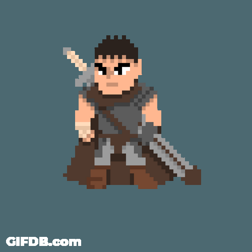 Pixelated Cartoon Guts Berserk GIF