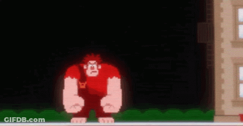 Pixelated Cartoon Says I'm Gonna Wreck It GIF