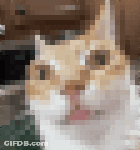 Pixelated Cat Sticking Out Pink Tongue GIF