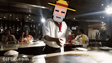 Pixelated Chef In Restaurant GIF