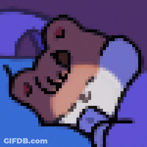 Pixelated Cute Cartoon Night Night GIF
