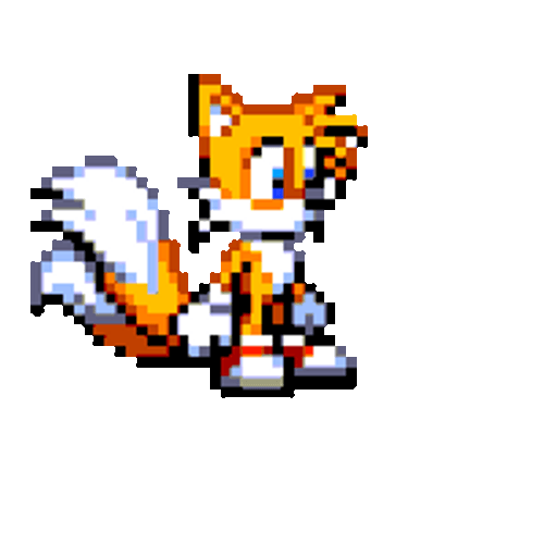 Pixelated Cute Flying Tails GIF