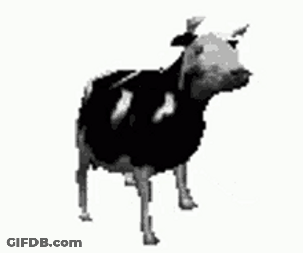 Pixelated Dancing And Groovy Cow GIF