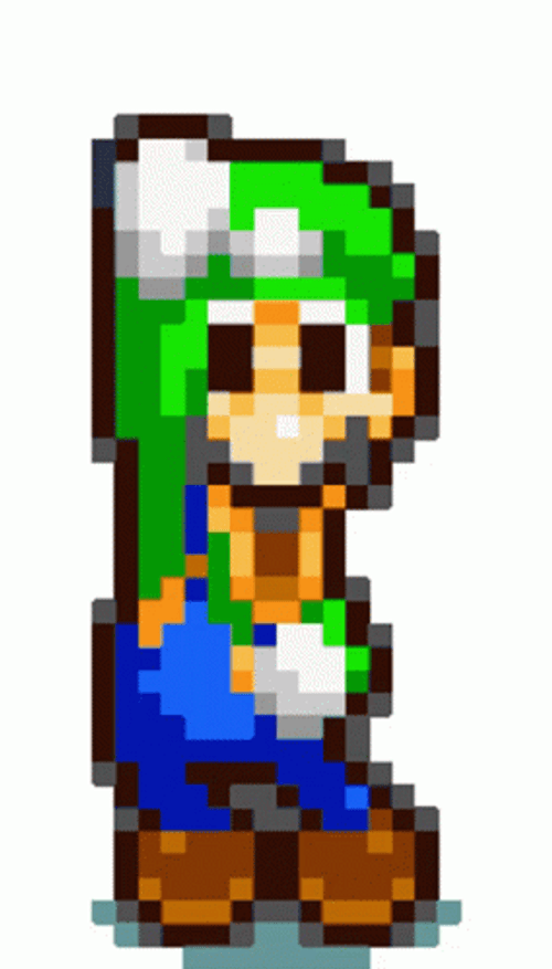 Pixelated Dancing Luigi Raise Down Arm GIF